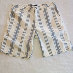 American Eagle Outfitters White and Blue Striped Shorts